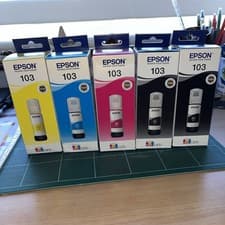 Image of 5 COLOUR Epson 103 Multipack Ink Bottles EcoTank