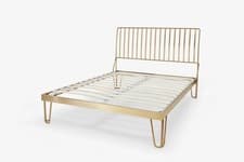 Image of NEW Modern Contemporary Metal Bed with Headboard - Finn by Gillmore Design
