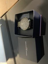 Image of Tommy Hilfiger Men’s Black Stainless Steel Watch Multifunction Date Boxed Links