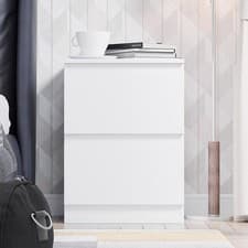 Image of Matt White 2 to 8 Chest of Drawers Centralised Runners Modern Scandinavian Style