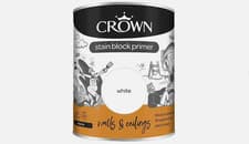 Image of Crown Stain Block Primer White Paint For Interior Exterior 750ml