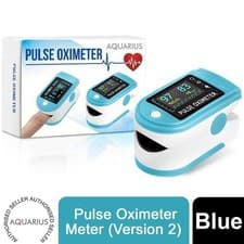 Image of Aquarius Blue Finger Pulse Oximeter V2 - SpO2 Readings & Heart Rate Monitor, FDA