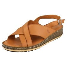 Image of Ladies Hush Puppies 'Elena' Casual Leather Wedge Sandals