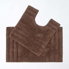 Image of Bath Mats and Pedestal Set Non Slip Super Soft 100% Cotton Washable Spa Supreme