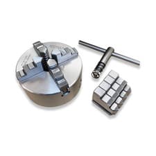 Image of ECONOMY 125MM REAR MOUNT LATHE CHUCK 4 JAW SELF CENTERING INT/ EXT JAWS RDGTOOLS