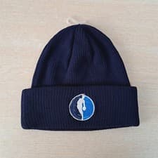 Image of REEBOK BASKETBALL LOGO BEANIE/SKULL/SKI HAT/CAP, ONE SIZE, CUFF/FOLDOVER, BLUE