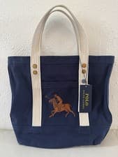 Image of Polo Ralph Lauren Small Tan Leather Pony Tote Bag BNWT  New With Tag