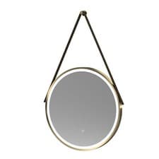 Image of Nuie Salana Round LED Bathroom Mirror Touch Sensor 600mm Diameter Brushed Brass