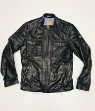 Image of Hugo Boss Men’s Leather Jacket (Size 48)     RRP £695