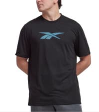 Image of Reebok Men Vector Performance Short Sleeve Logo Graphic T-Shirt Black Size M