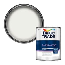 Image of Wood & Metal Paint - Dulux Trade Satinwood Pure Brilliant White 1L