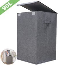 Image of Felt Laundry Basket 100L Collapsible Washing Basket Storage Hamper Home Use TOP.