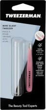 Image of Tweezerman Tweezers Stainless Steel Slant Eyebrow Hair Pluckers Mini Rose Pink