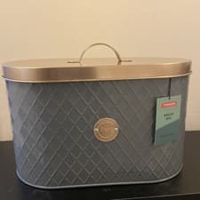 Image of Typhoon Bread Bin with Copper Lid Kitchenware Food Storage - Grey/Copper