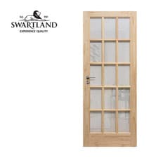 Image of Traditional 15 Lite Knotty Solid Pine Obscure Glazed Internal Doors