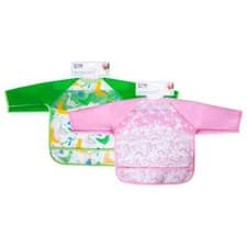 Image of Wipe Clean Waterproof Baby Long Sleeve Bib Feeding Weaning Drinking Messy Play