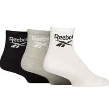 Image of Reebok 3 Pack Unisex Core Cotton Cushioned Ankle Socks