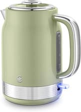 Image of Swan SK19025GRN Retro Jug Kettle, Rapid Boil, Removable Limescale Filter, Easy P