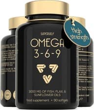 Image of Omega 3 6 9 Capsules - High Strength 3000mg Triple 90 count (Pack of 1)
