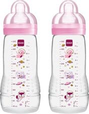 Image of MAM Easy Active Baby Bottle with Fast Flow MAM Teats Size 3, Twin Pack of Baby