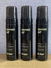 Image of Tanned AF B.Tan Darkest 1 Hour Self Tan Mousse 3 x 200ml Tanning Foam Dark Brown