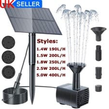 Image of Solar Panel Powered Water Pump Garden Pool Pond Fish Aquarium Fountain Decor UK