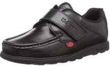 Image of Kickers Fragma Strap Black Leather School Shoes 