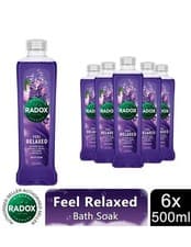 Image of Radox 100% Nature Inspired Fragrance Bath Soak, Feel Relaxed, 6 Pack, 500ml