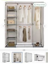 Image of Argos Home Covered Metal Triple Wardrobe - Cream765/1658