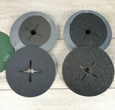 Image of 200 X Abracs sanding Fibre Discs 36 100 Grit 7" 180mm 7 in Coarse - Medium
