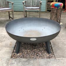 Image of Large Garden Fire Pit Outdoor Patio Camping Cast Iron Bowl Log Burner Heater New