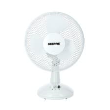 Image of GEEPAS 9" Desk Fan Oscillating Air Cooling Table Fan 2 Speed 3 Blades White