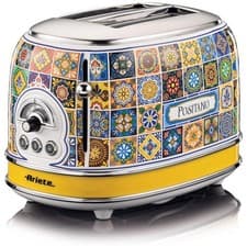 Image of Ariete Positano Toaster 2 Slice Retro 810W Defrost Reheat Crumb Tray UK