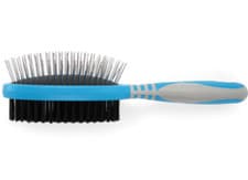 Image of Double Sided Dog Brush. Pin & Bristle. Ergo, Easy Grip Handle. Pet Cat Grooming.