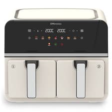 Image of EMtronics 9 Litre Double Basket Air Fryer Large Digital Dual with Timer - Cream