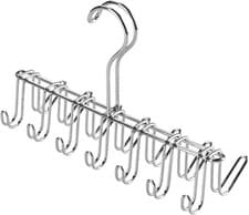 Image of iDesign Tie and Belt Hanger with 14 Hooks, Handy Metal Tie Rack for Wardrobe or
