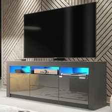 Image of 160cm Modern TV Unit | Cabinet Stand | High Gloss/Matt Doors | Free LED