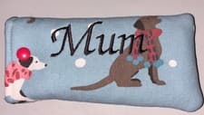 Image of Mum & Dogs fabric Glasses Spectacle Quilted Case Handmade Lovely Gift