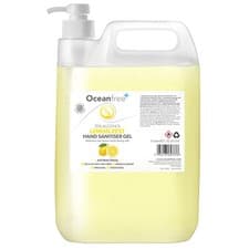 Image of Hand Sanitiser Gel Sanitizer 70% Alcohol - 5L + Pump - Lemon Zest - Ocean Free