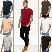 Image of Enzo Mens T Shirts Cotton Short Sleeve T-shirt Slim Fit Muscle Crew Neck Tee Top