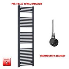 Image of 1800 mm High 500 mm Wide Black Heated Towel Rail Radiator Designer Bathroom Rad