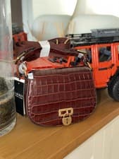 Image of Ralph Lauren brown Leather Medium Tanner Crossbody Bag women's shoulder new
