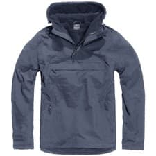 Image of Brandit Classic Tactical Army Windbreaker Hooded Anorak Mens Jacket Hiking Navy