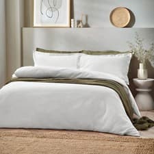 Image of Yard Waffle Textured 100% Cotton Plain Duvet Cover Set