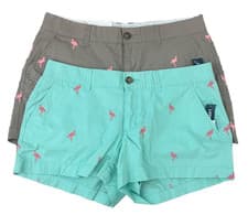 Image of Old Navy Shorts Women's 4 (Pack of 2) 1 Tan Aqua Flamingo All Over Print