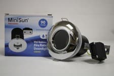 Image of MiniSun Fire Rated ip65 Bathroom Downlight –90 Minutes, Chrome - Clearance Stock