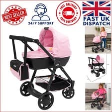 Image of Joie Mytrax Baby Doll Pram - Perfect for Ages 3+ with Adjustable Height & Style