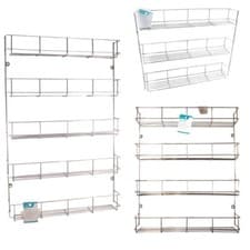 Image of 3 4 5 TIER SPICE HERB JAR RACK HOLDER FOR KITCHEN DOOR CUPBOARD STORAGE WALL