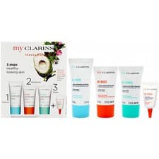 Image of CLARINS GRAB AND GO SET 30ML CLEANSING GEL + 15ML REBOOST CREAM + 15ML RECHARGE