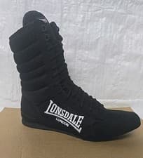 Image of Lonsdale Contender Boxing Boots Black UK 11 US 12 (A3)